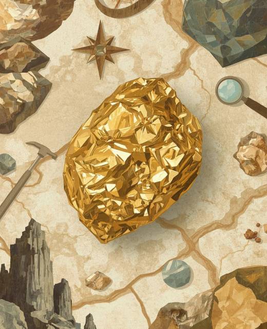 Lucid_Realism_A_detailed_illustration_of_gold_in_geology_featu_0